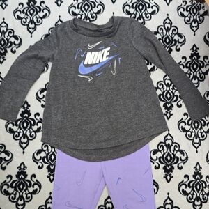 Nike Kids Gray Sweatshirt with Blue Logo